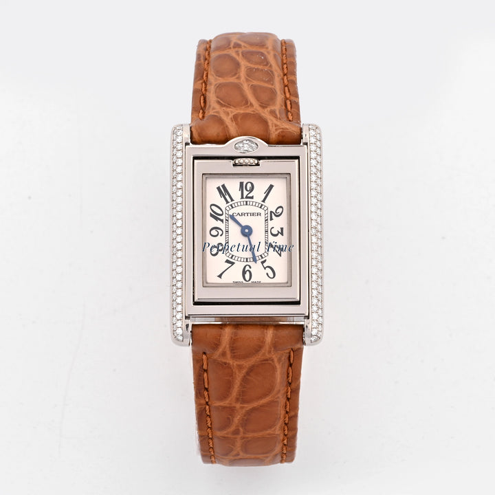Cartier Tank Basculante White Arabic Dial on Brown Leather wa202751