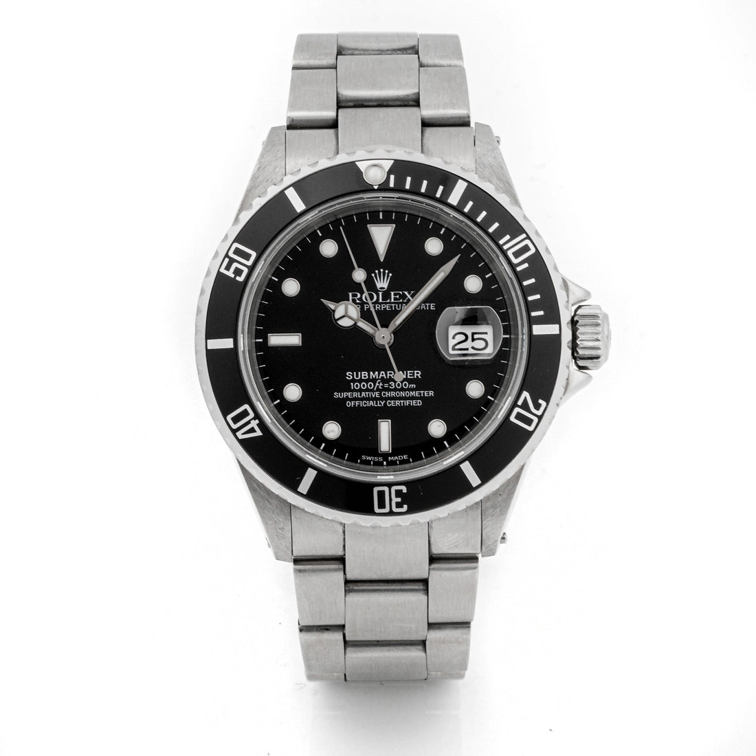 Rolex Submariner Black Dial on Oyster 16610