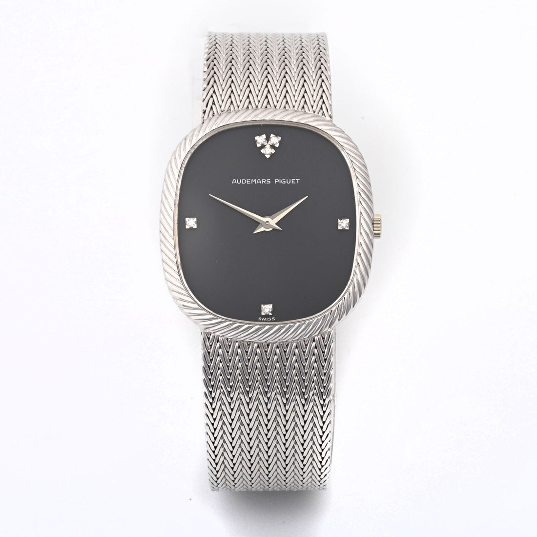 Audemars Piguet Cobra Vintage Ladies White Gold Black Diamond Dial on Bracelet