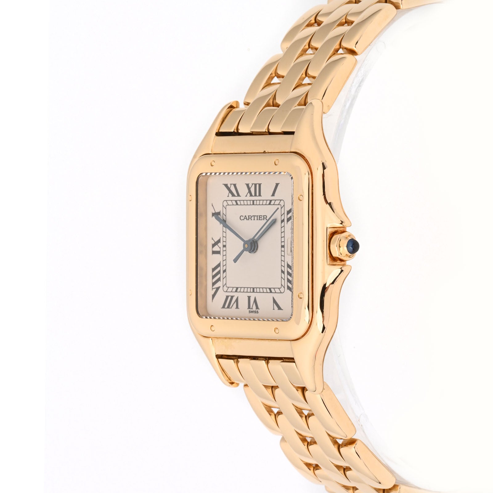 Cartier Panthere Medium Yellow Gold White Roman Dial on Bracelet 83782747