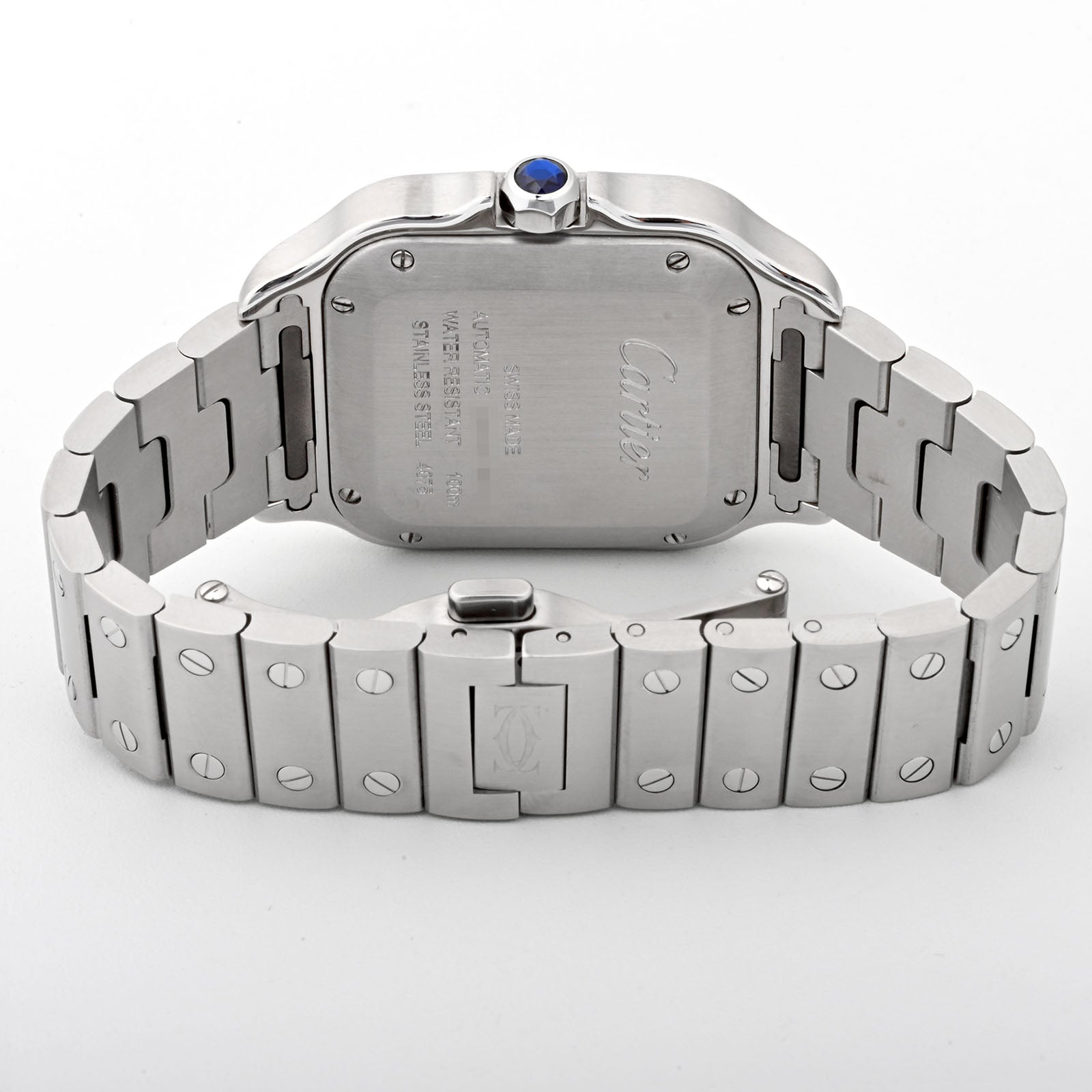 Cartier Santos de Cartier Medium Blue Dial on Bracelet WSSA0063 Card