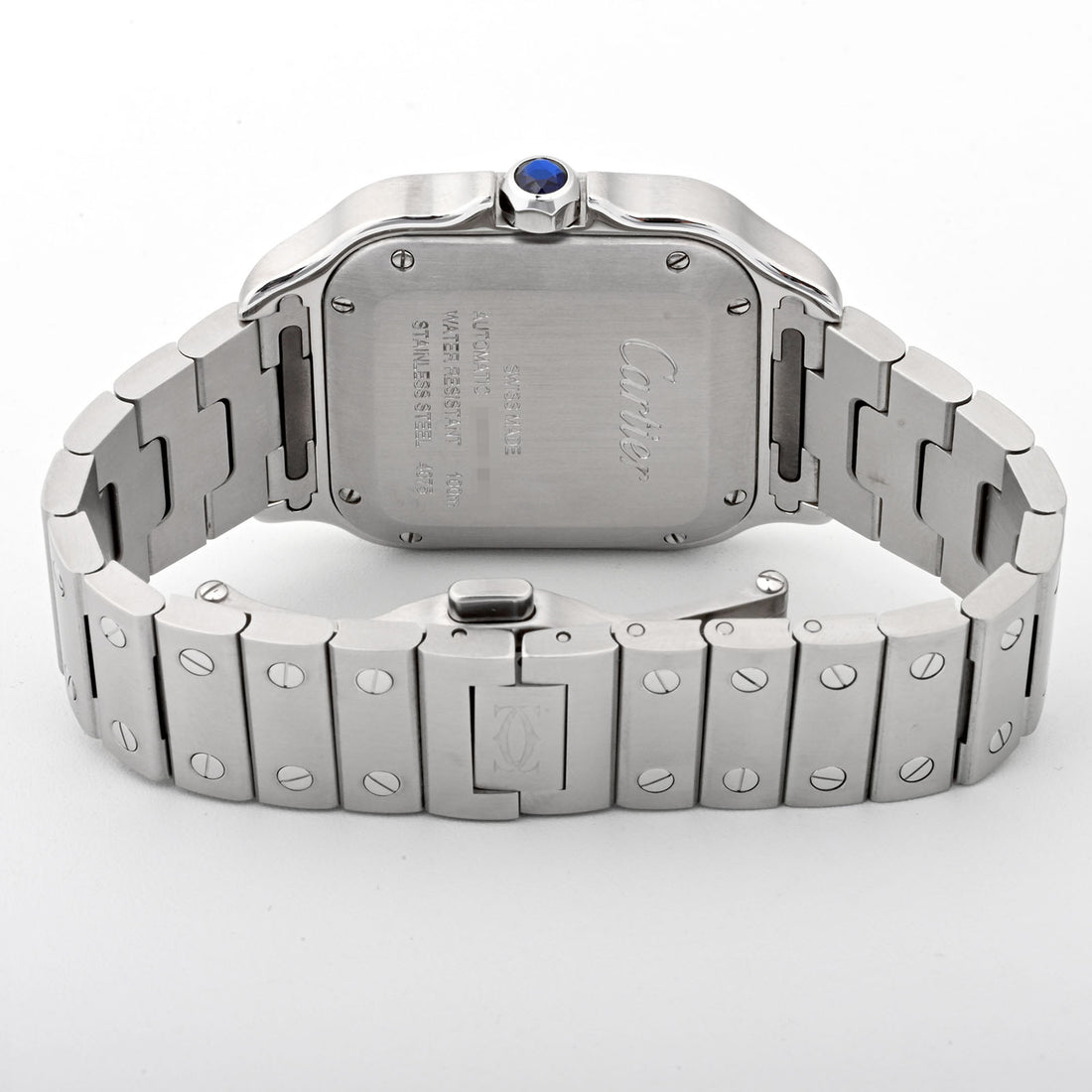 Cartier Santos de Cartier Medium Blue Dial on Bracelet WSSA0063 Card