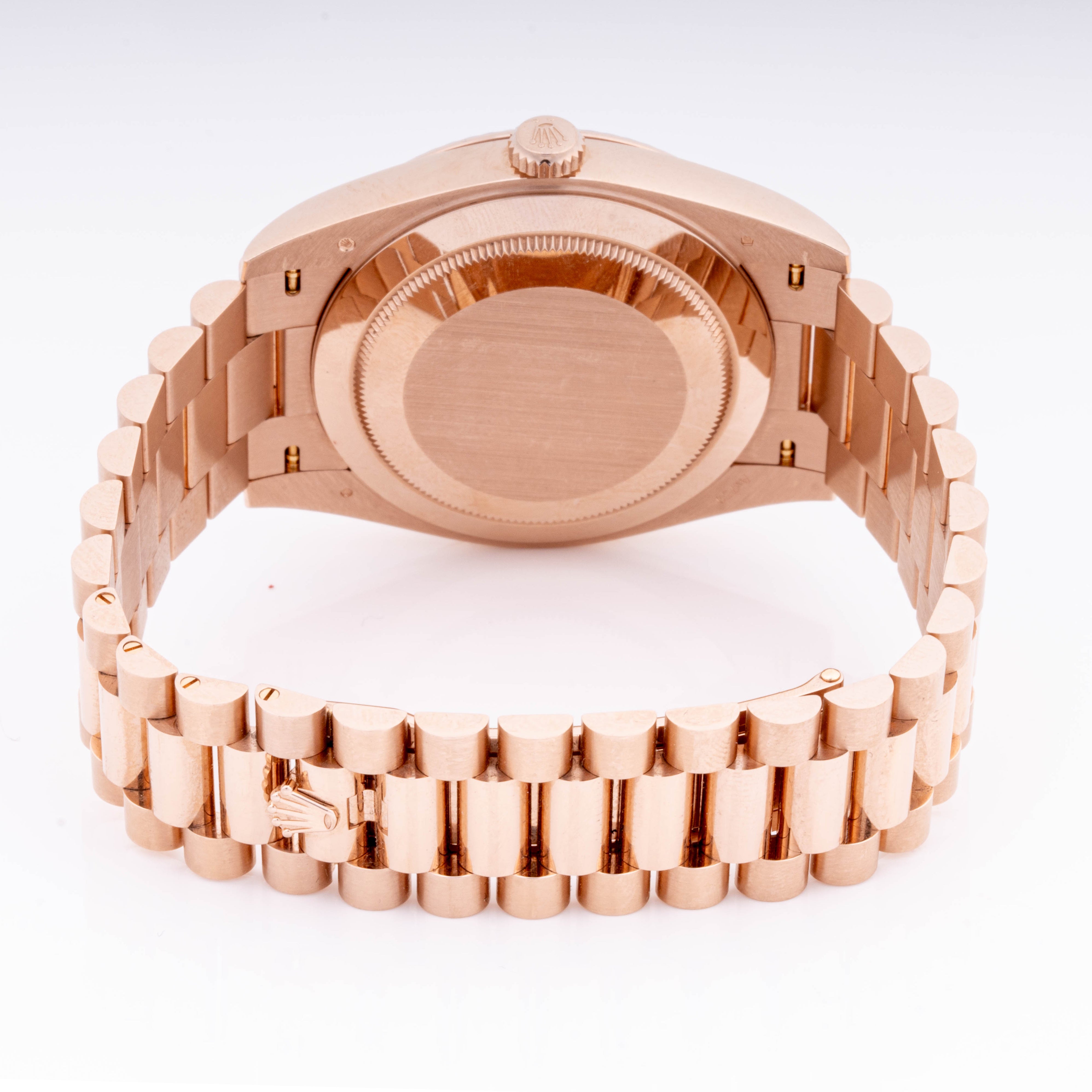 Rolex Day-Date 40mm Rose Gold Olive Green Roman Dial on President Band 228235 Card 2024