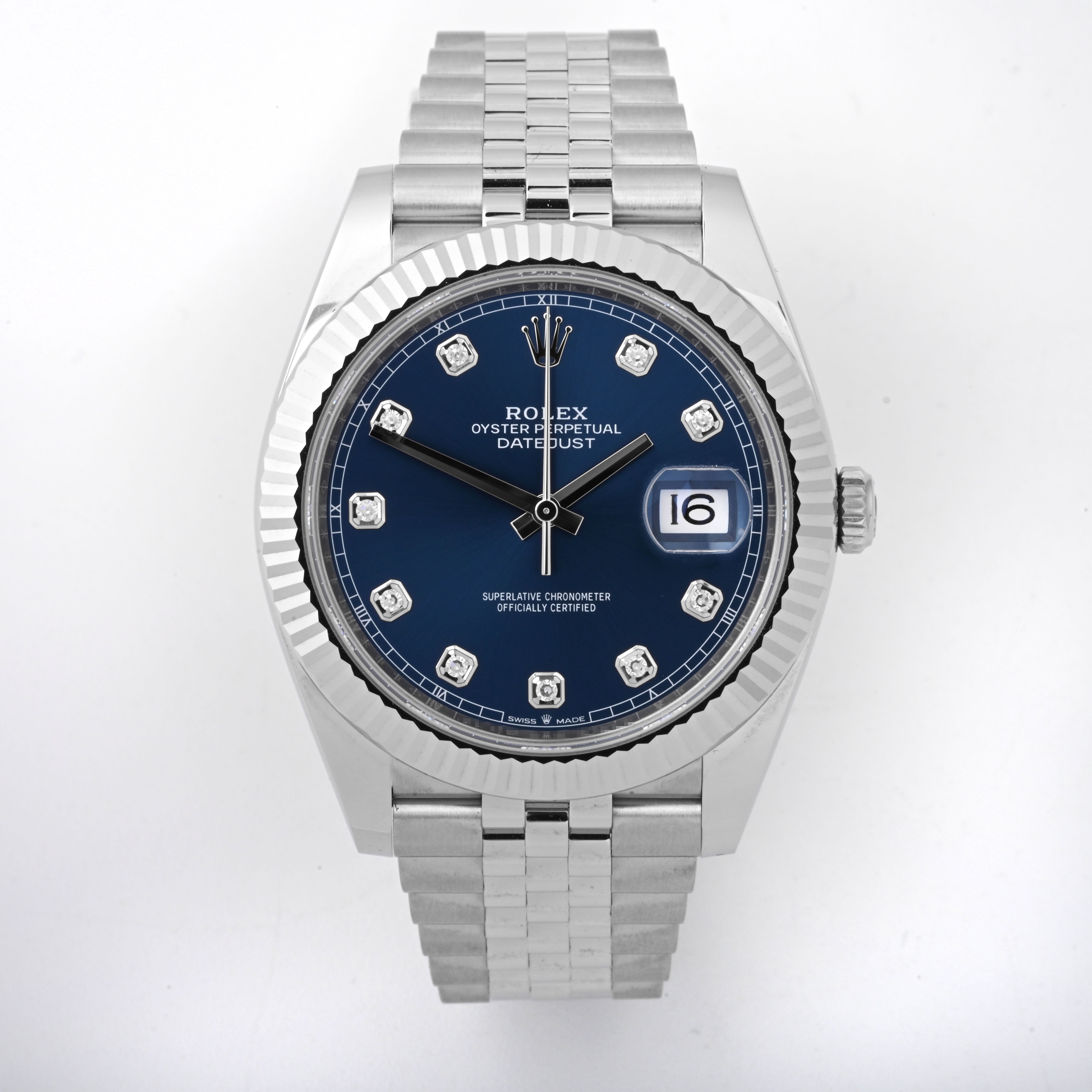 Rolex Datejust 41 StainlessSteel Blue Diamond Dial on Jubilee 126334 Card 2022