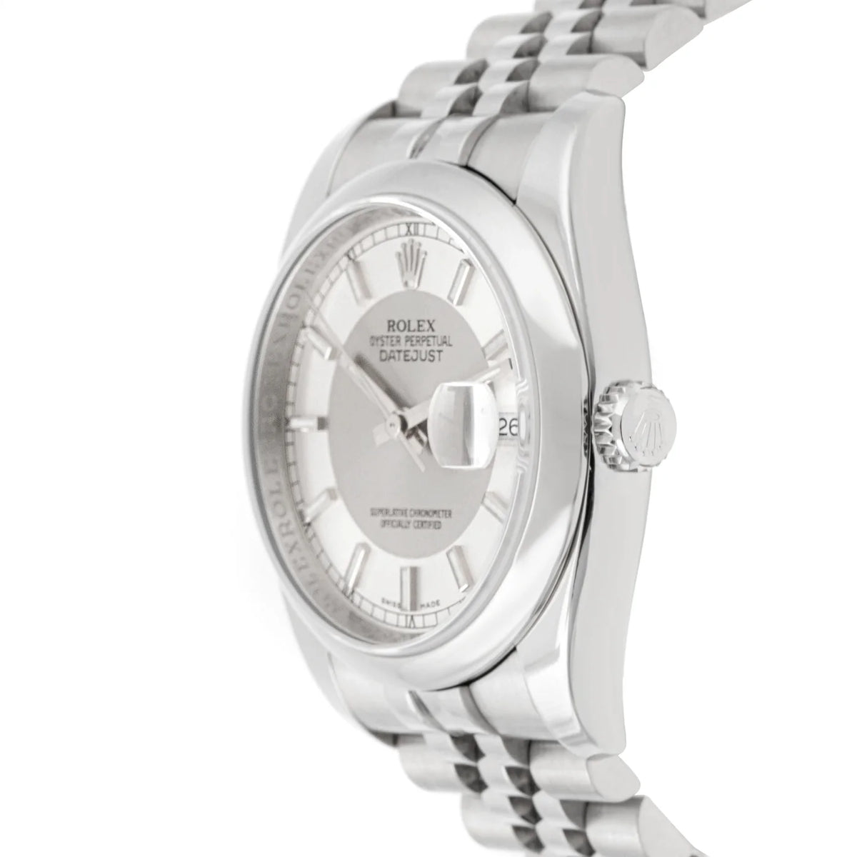 Rolex Datejust 36 Tuxedo Silver Dial on Jubilee 116200 Card