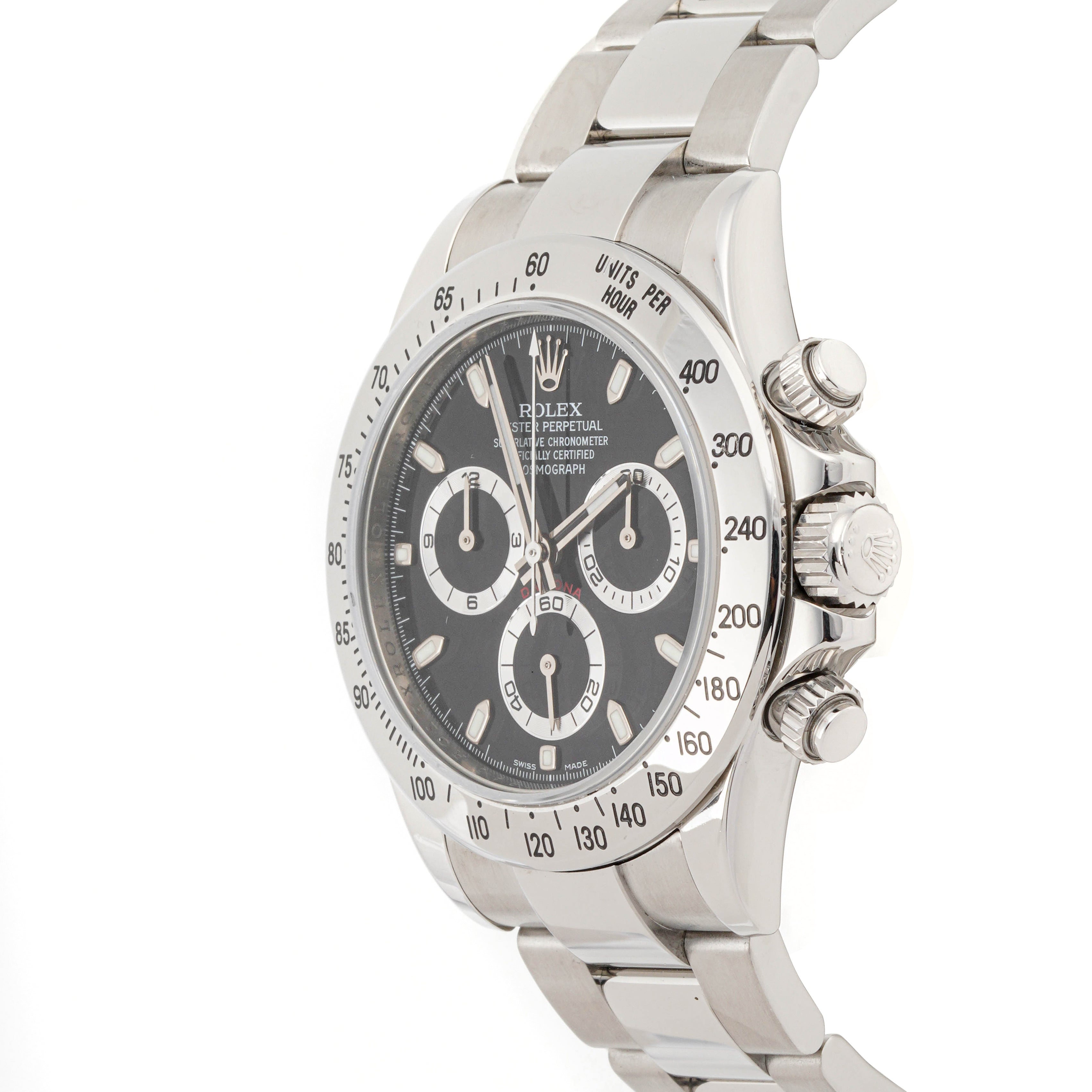 Rolex Daytona Stainless Steel Black Dial on Oyster 116520