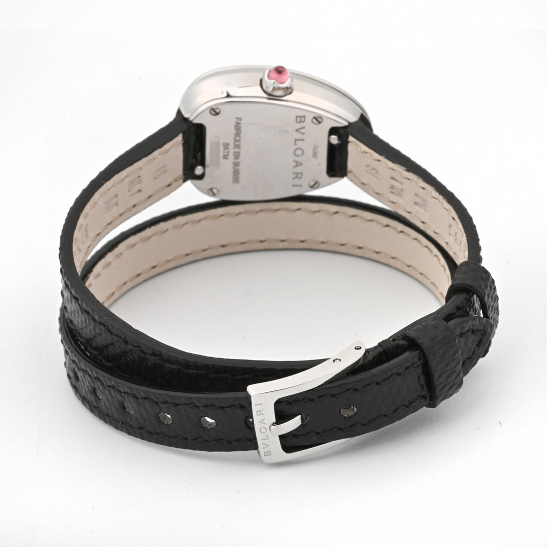 Bvlgari Serpenti Stainless Steel Black Dial on Leather Band 102782