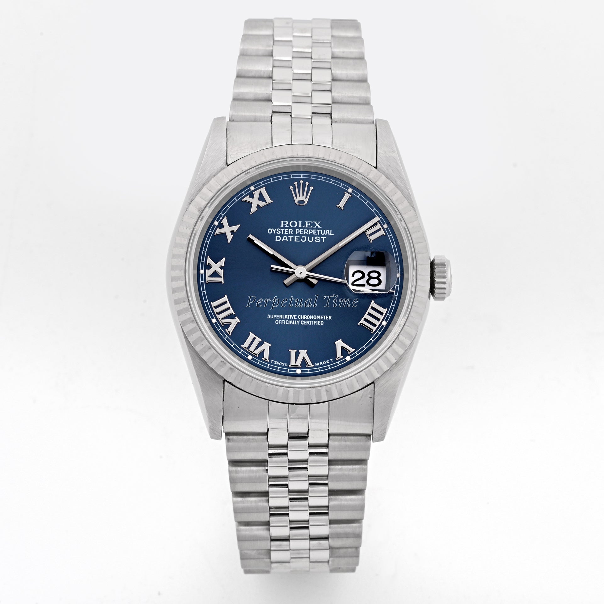 Rolex Datejust 36 Blue roman Dial on Jubilee band 16234 Papers 1995